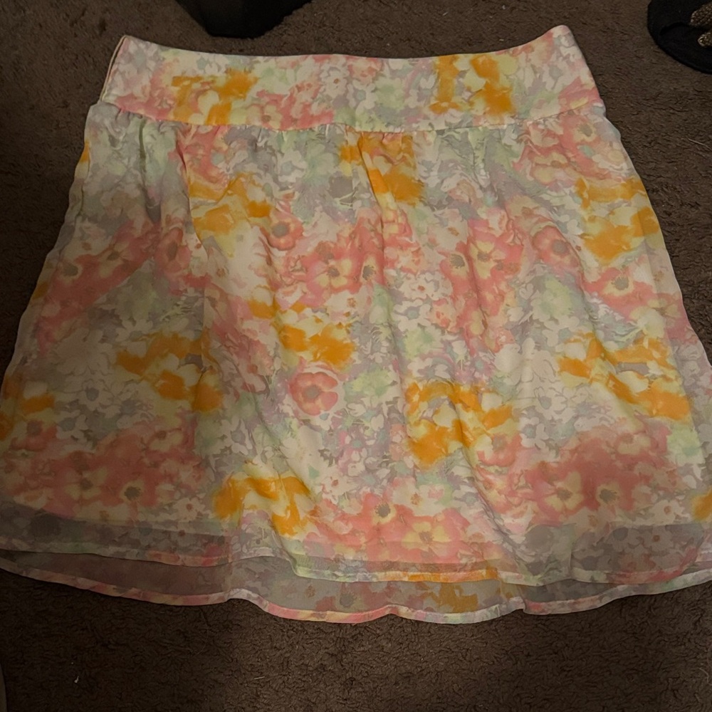 Maurices Floral Mini Skirt - Pink, Yellow, Green